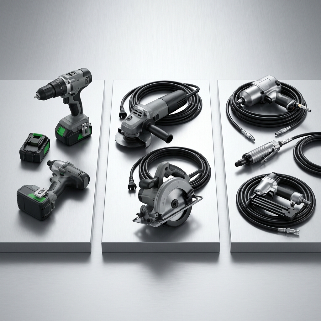 Outils pneumatiques, Manuels, À batteries, Électriques