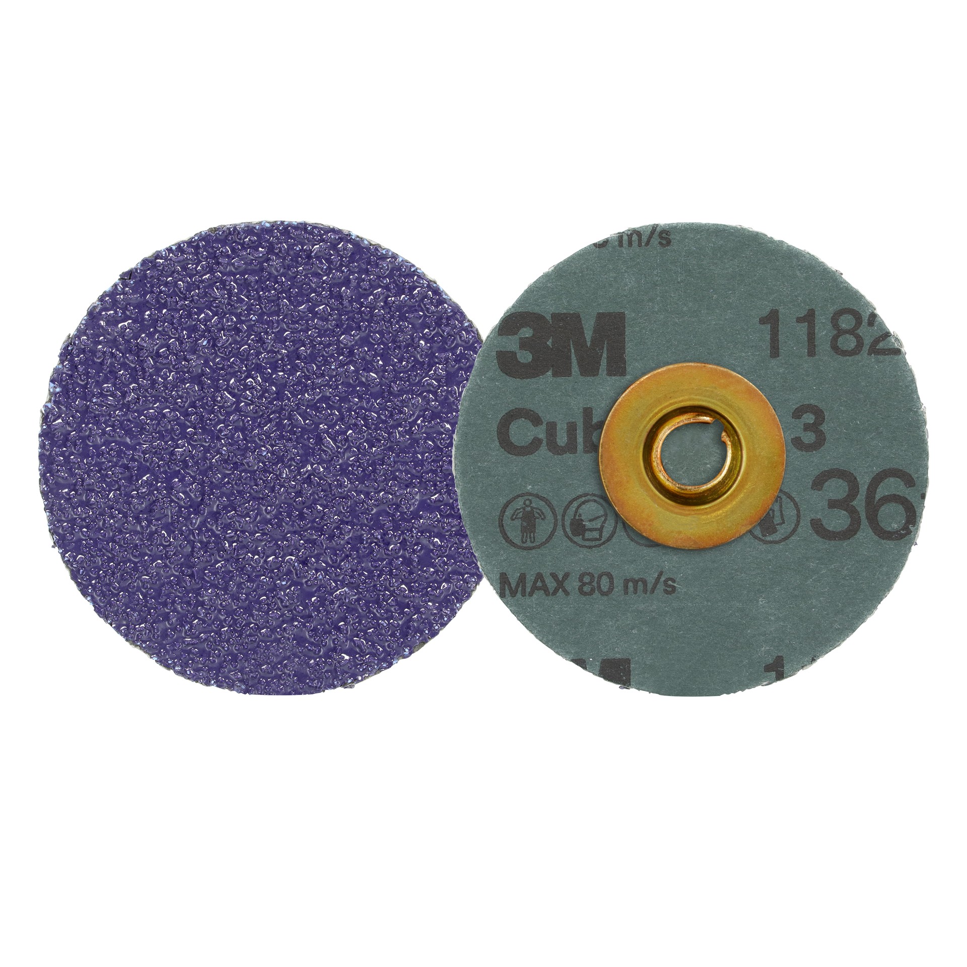 3M Cubitron™ 3 Roloc™ Fibre Disc 1182C, 36+, TSM, Purple, 3 in (76.2 mm), Die RS300VM, 50/Carton, 200 ea/Case