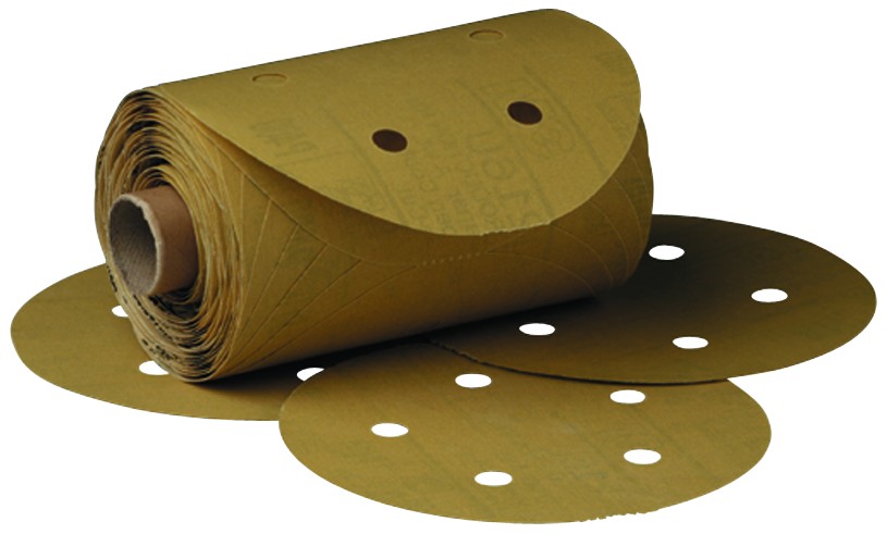 Rouleau de disques antipoussière en papier or Stikit(MC) 3M(MC), 216U, P320, 127 mm x ST (5 po x ST), 175 disques/rouleau