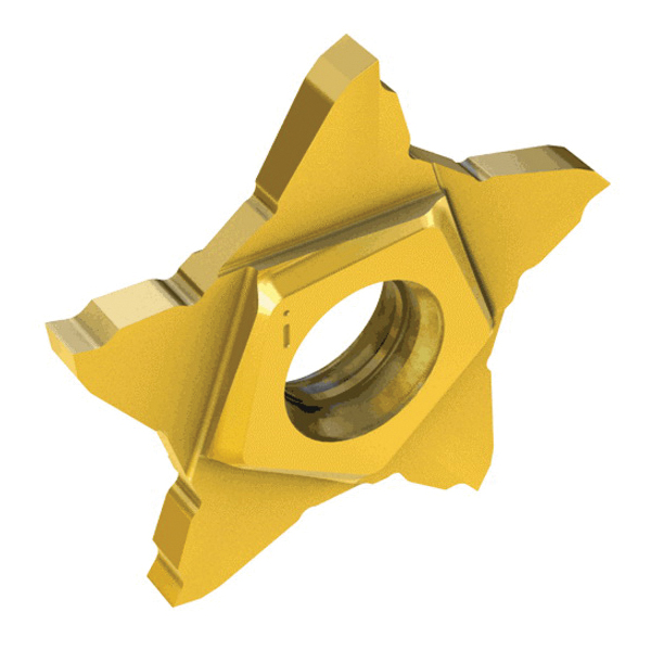 Iscar 6093285 PENTACUT External Precision Ground Grooving Insert Pentagon Shape PENTA Insert 24 Insert Neutral Cutting 1 mm W Cutting Manufacturer's Grade: IC908 PVD-TiAlN Coated Material Grade: H K M P S