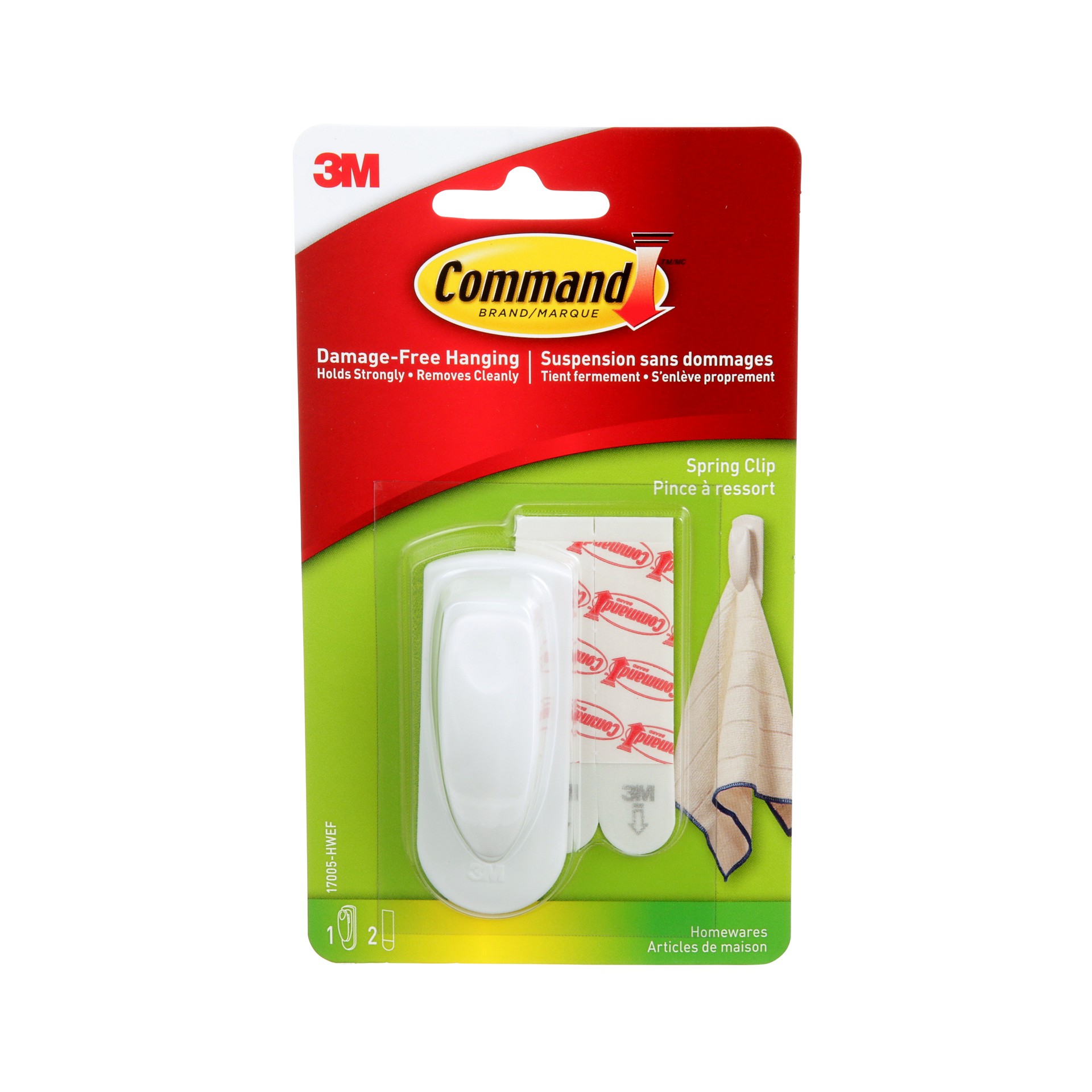 Command General Purpose, White Ressort Clips, 17005