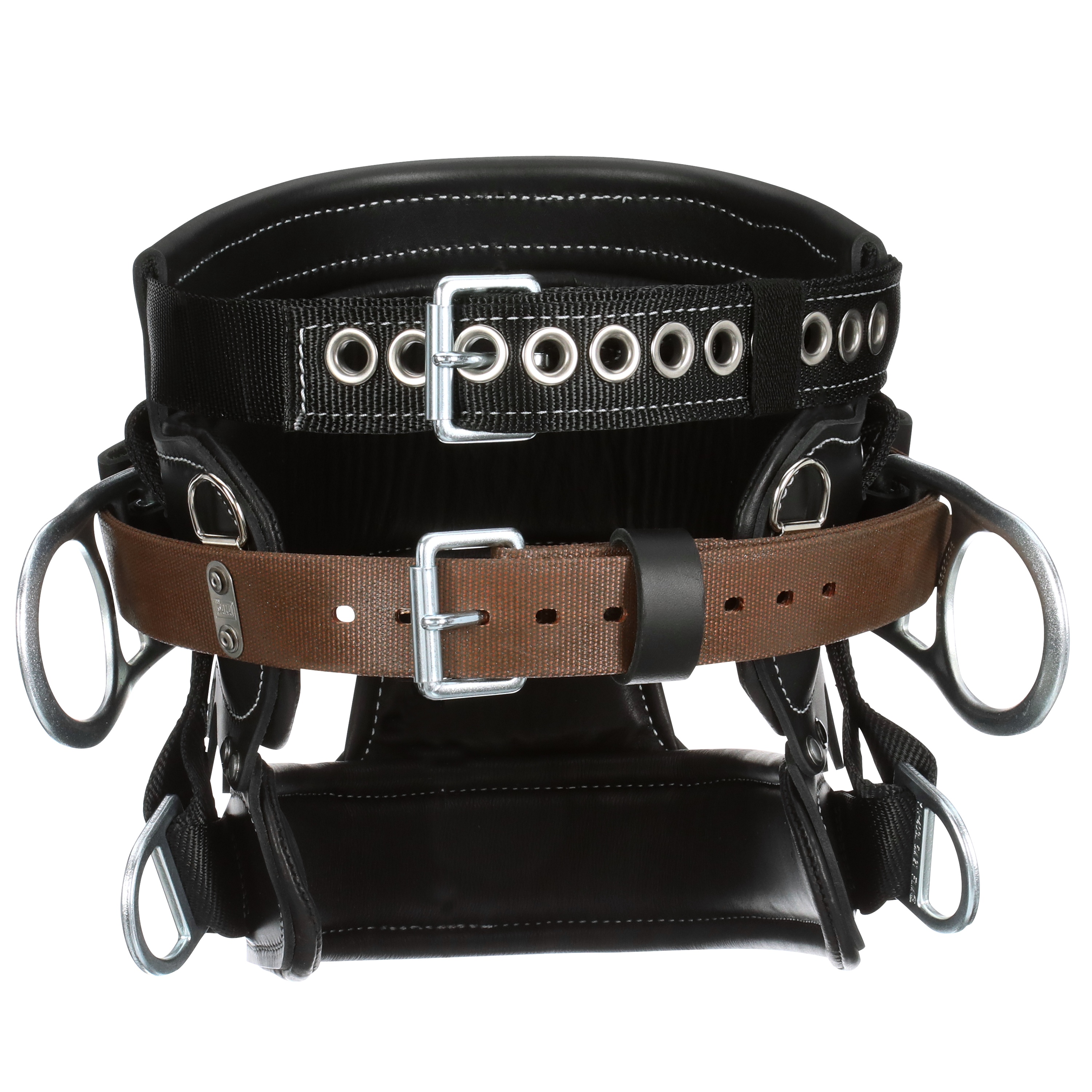 Ceinture de positionnement et antichute pour monteur de ligne avec boucle à languette sans raccord rapide 4D DBI-SALA® 3M(MC) 1000269, cuir, siège, noir, D28