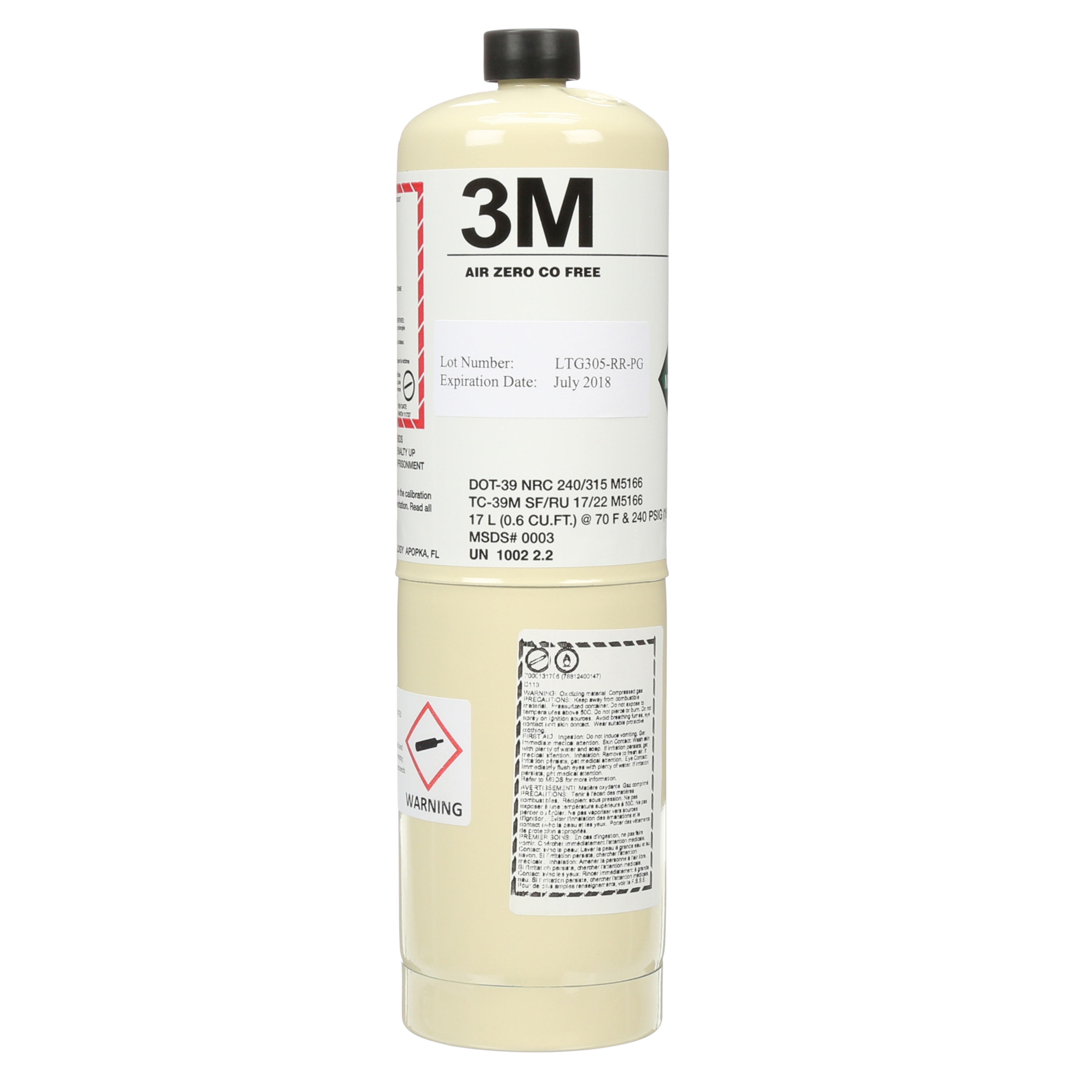 Bouteille « zero gas » 3MMC, 529-05-18, 1/caisse